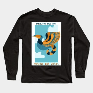 extinction ends here, preserve our species Long Sleeve T-Shirt